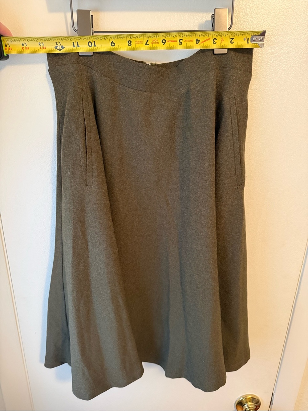 Women's Skirt in Olive Green with Pockets